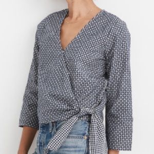 Madewell Front tie blouse